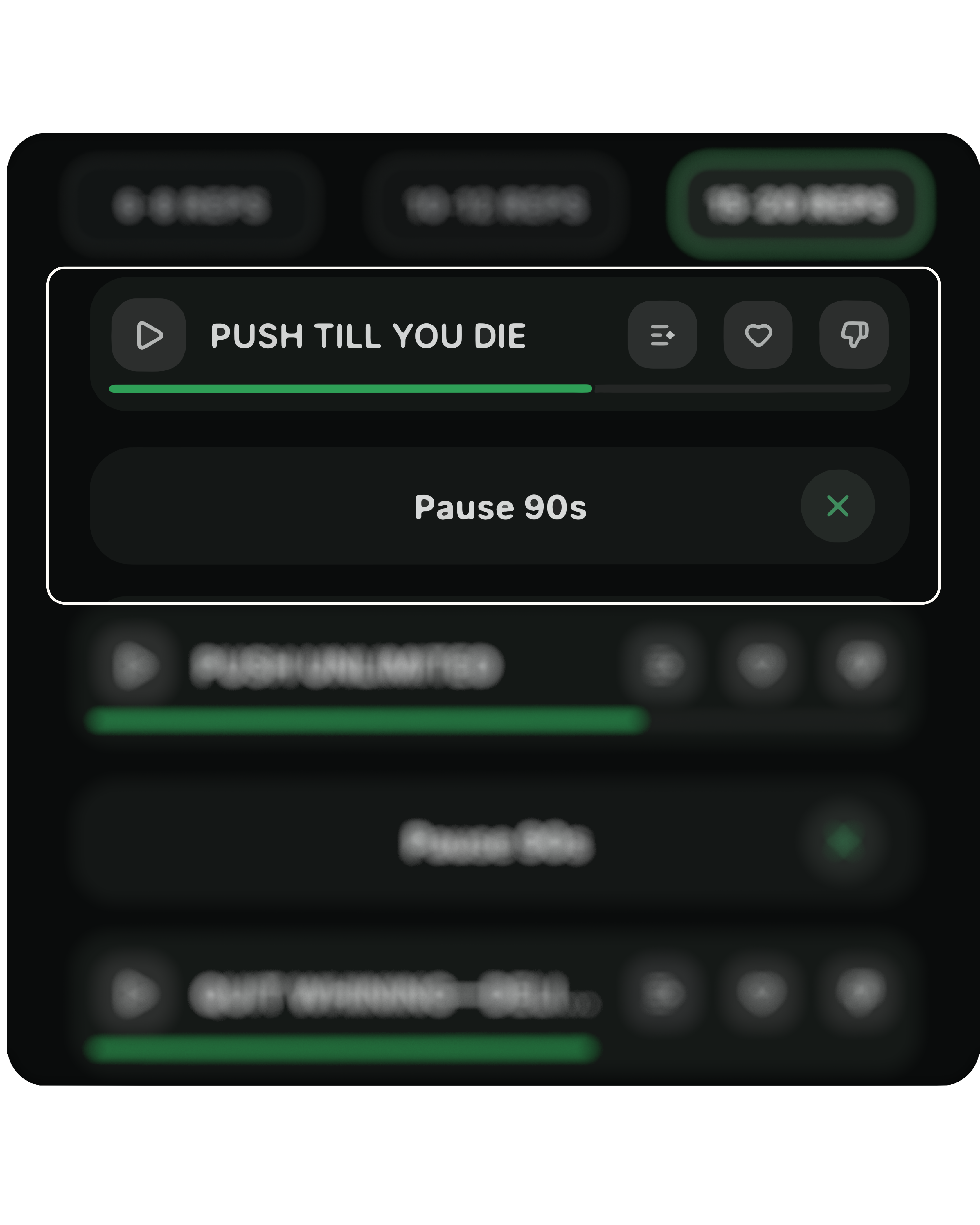 Training track player screen